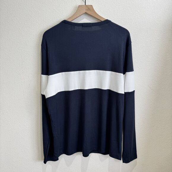 Theory Sweater Mens XL Navy White‎ Striped Pullover Soft Comfy Nautical NEW - Picture 7 of 16